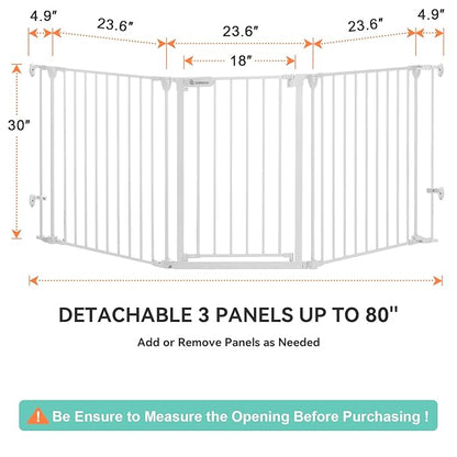 COMOMY 80" Extra Wide Baby Gate, Dog Gate - Image 7