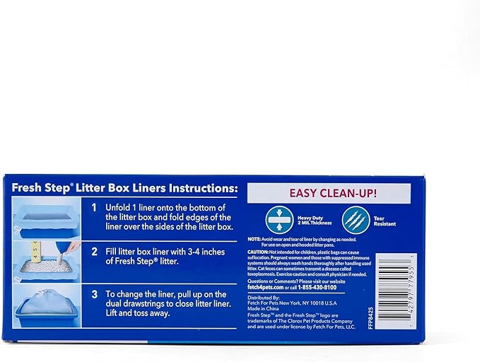 Fresh Step Jumbo Drawstring Cat Litter Box Liners, Scented Heavy Duty Kitty - Image 7