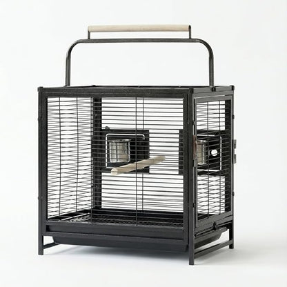 Bird Travel Carrier Cage, 19Inch Wrought Iron Small Bird Cage - Image 6