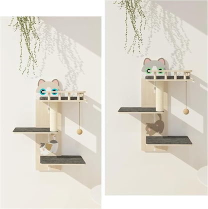 Cat Wall Shelves, 3 Platform Kitten Wall Furniture, DIY - Image 2