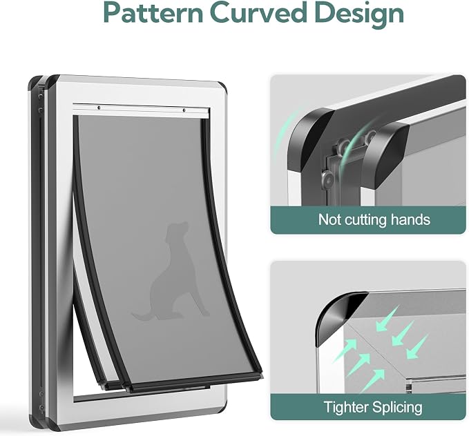 Large Dog Door for Exterior Doors, Aluminum Frame Doggy Door, Fully Magnetic - Image 4