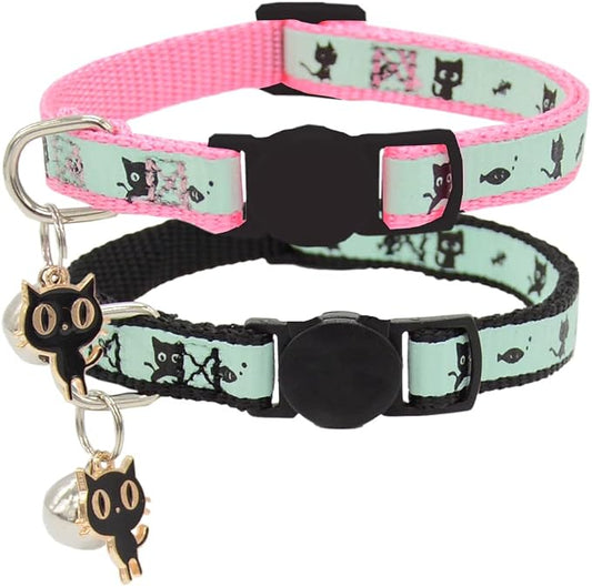 2 Pack Glow in The Dark Cat Collar by Barleygoo