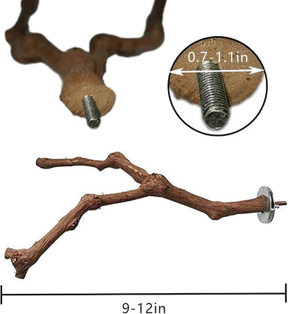 PINVNBY 2Pcs Wood Perches for Bird Cage, Natural Parrot Stand Branch Parakeet - Image 3