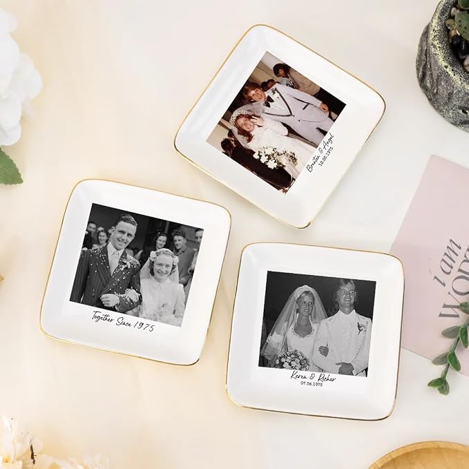Custom Photo Ring Dish, Personalized Picture Trinket Tray, Wedding Anniversary - Image 7