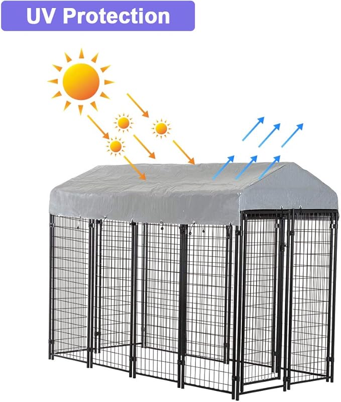 BestPet 8 x 4 x 6 Ft Dog Kennel Outdoor Dog Pen Playpen House Heavy Duty Dog - Image 5
