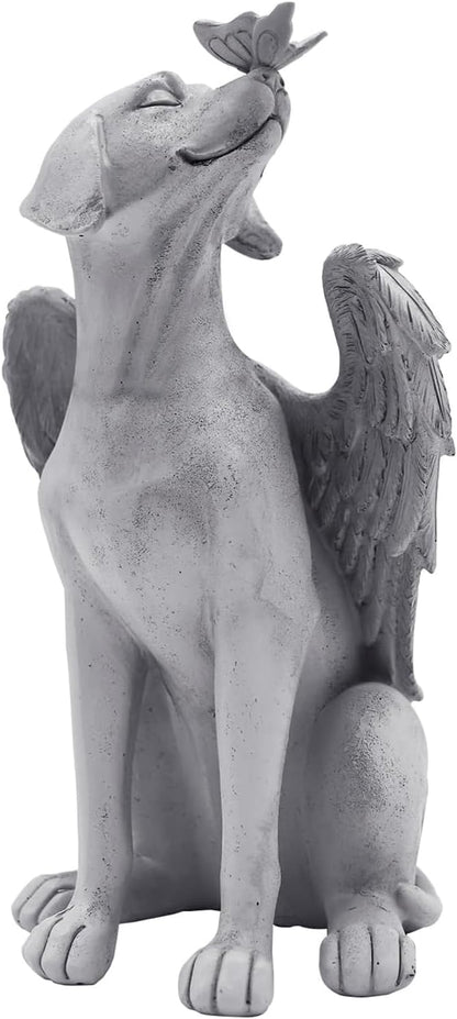 Angel Figurine Memorial Pet Puppy Dog Butterfly Stone Statue - Image 2