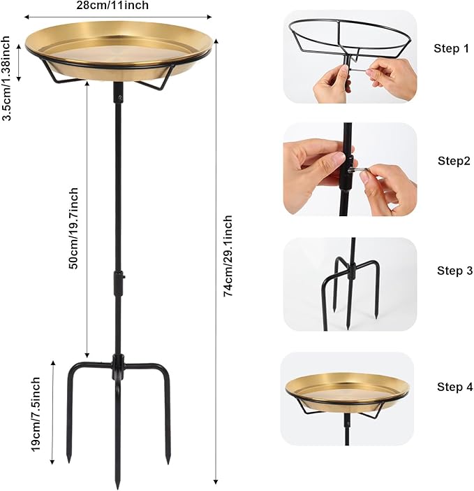Standing Bird Bath Bird Feeder Bowl - Image 4