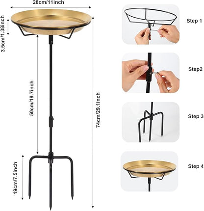 Standing Bird Bath Bird Feeder Bowl - Image 4