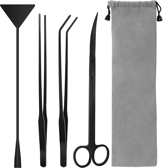 Aquarium Aquascape Tools Kit, 4 in 1 Anti-Rust Aquatic Plant Aquascaping Tool by LuxivLLC