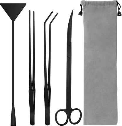 Aquarium Aquascape Tools Kit, 4 in 1 Anti-Rust Aquatic Plant Aquascaping Tool by LuxivLLC
