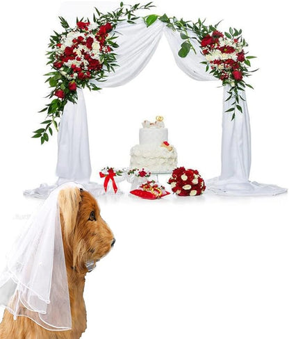 Gigicloud Dog Bride Costume Pet Wedding Veil - Image 3