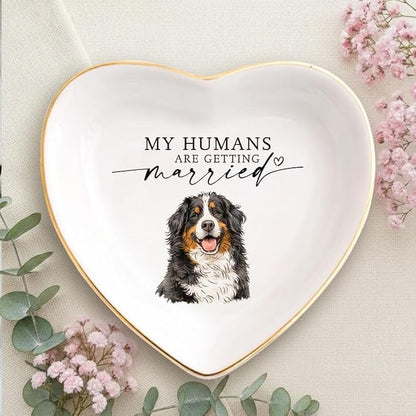 Gossby Custom Pet Portrait Watercolor Heart Ring Dish - Image 2