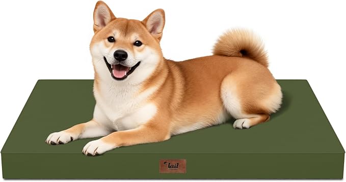 Outdoor Dog Bed for Medium Dogs, Waterproof Dog Crate Mat Orthopedic Egg Crate by TailStories