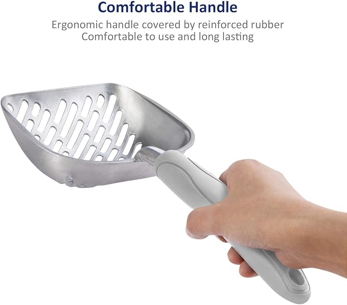 WePet Cat Litter Scoop, Aluminum Alloy Sifter, Kitty Metal Scooper, Deep Shovel - Image 4