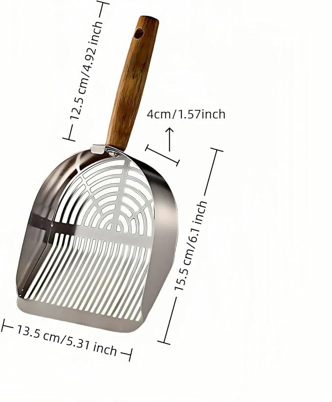 Premium Stainless Steel Cat Litter Scoop-Triple Guard Walls&Non-Stick Design - Image 3