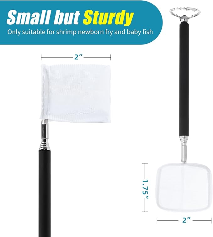 AQUANEAT Small Fish Tank Shrimp Net, Aquarium Debris Cleaning Tools, - Image 4