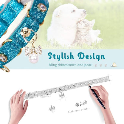 PetsHome Cat Collar, Dog Collar, PU Leather Adjustable Pet Collar - Image 2