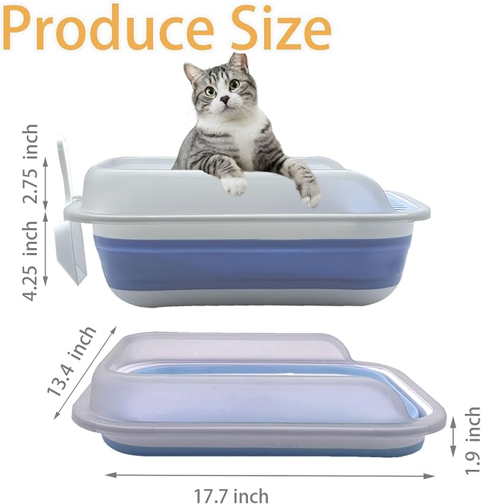 Collapsible Kitten Litter Box, Open Small Cat Litter Box - Image 2