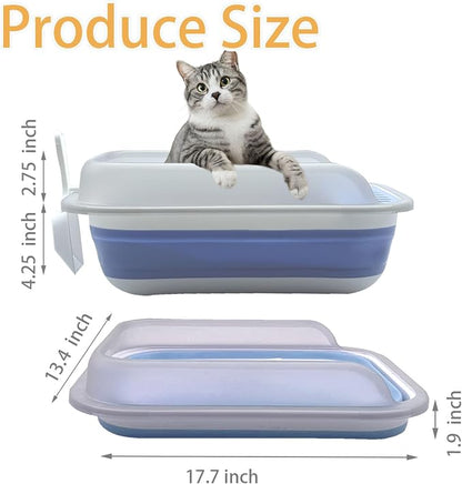 Collapsible Kitten Litter Box, Open Small Cat Litter Box - Image 2