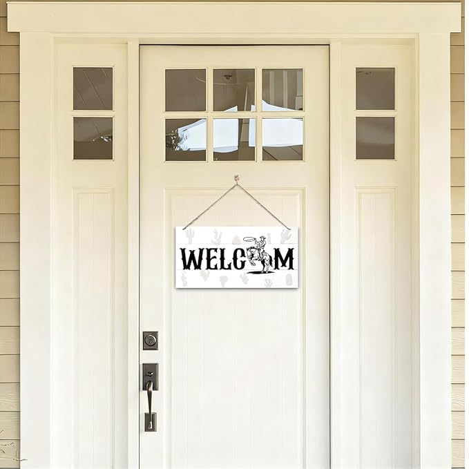 Welcome Sign for Front Door, Welcome Decor Wooden Hanging Sign for Wall Decor - Image 4
