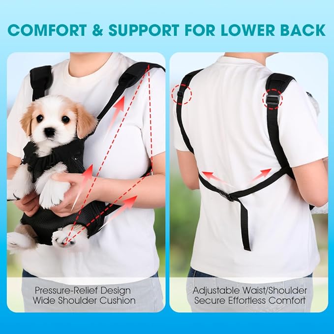 Mosago Dog Backpack Carrier, Adjustable Pet Front Carriers, Legs Out Carrying - Image 6