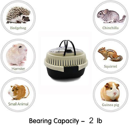 Black Travel Small Animals Hamster Hedgehog Guinea Pig Cage Carrier - Image 7