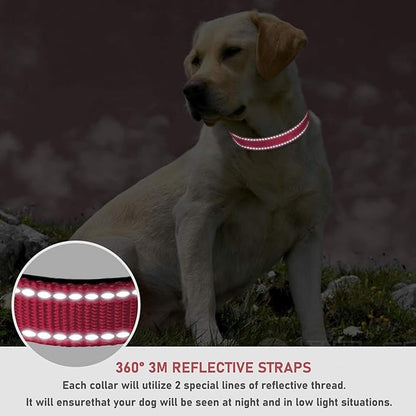 Reflective Dog Collar with Buckle Adjustable Safety Nylon Collars - Image 4