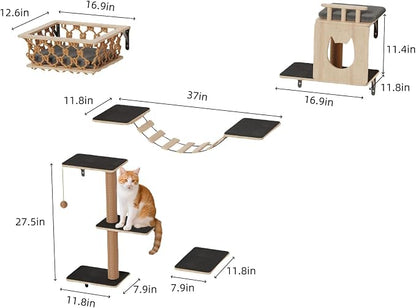 5-in-1 Cat Wall Shelves Set - Image 2