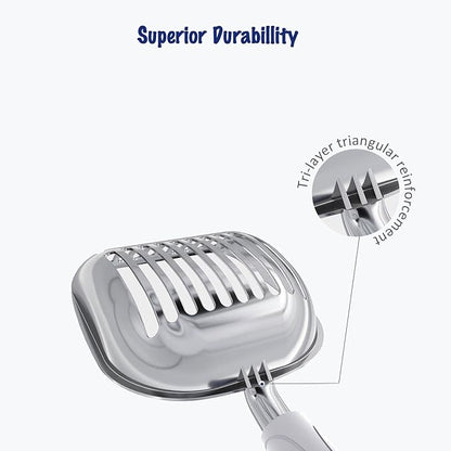 WePet Cat Litter Scoop, Aluminum Alloy Sifter, Kitty Metal Scooper, Deep Shovel - Image 3
