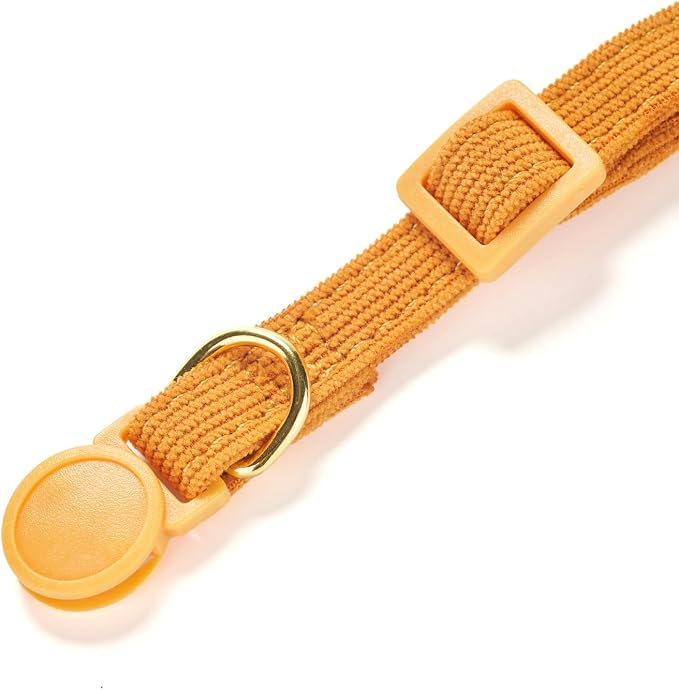Soft Corduroy Cat Collar with Bell and Bowtie, Safety Breakaway Clasp, - Image 5