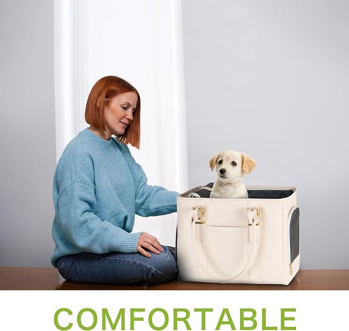 Fashion Pet Carrier Dog Purse Cat Bag Soft-Sided Carriers Travel Airline - Image 7