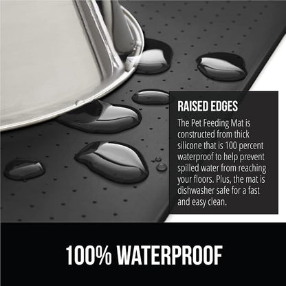 GORILLA GRIP 100% Waterproof Raised Edge BPA Free Silicone Pet Feeding Mat - Image 3
