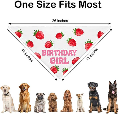 Birthday Girl White Dog Bandana, Cute Pet Scarf - Image 2