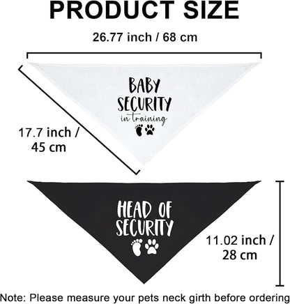 2 Pack Baby Security in Training and Head of Security, Dog Bandanas - Image 2