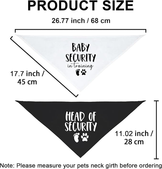 2 Pack Baby Security in Training and Head of Security, Dog Bandanas - Image 2