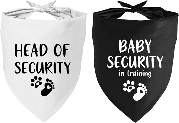 2 Pack Dog Bandana Pregnancy Announcement, Baby Security in Training and Head by YROVWENQ