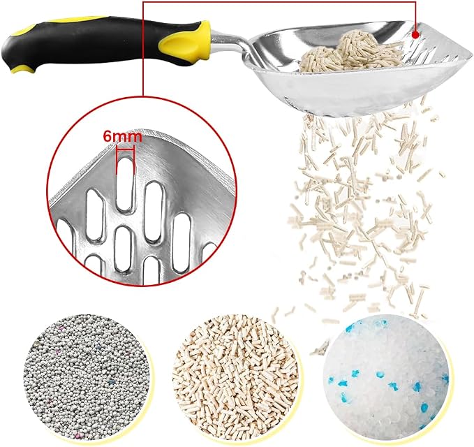 Cat Litter Scoop-Metal Cat Scooper-Long Handle Scoop, Cat Scooper-Poop - Image 3