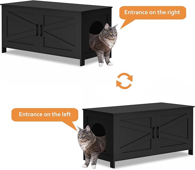 Homhedy 39.4" L Cat Litter Box Enclosure, Pet House - Image 5