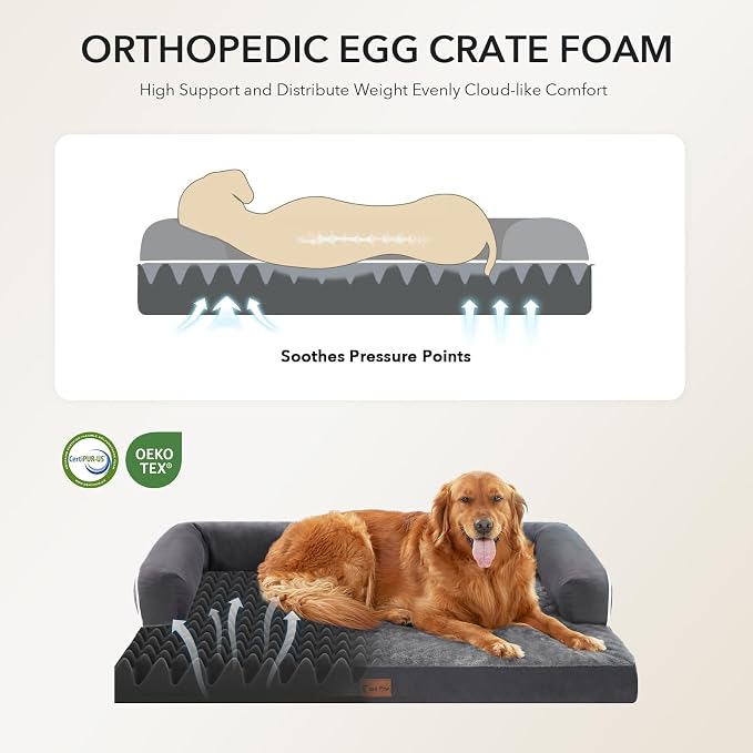 Orthopedic XXL Dog Beds, Waterproof Egg Crate Foam Big Pet Bed - Image 2