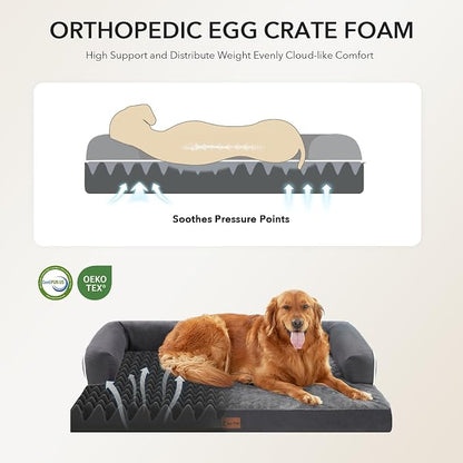 Orthopedic Dog Beds for Large Sized Dogs, Waterproof Egg Crate Foam Large Dog - Image 2