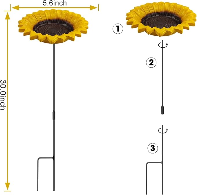 MIXXIDEA Sunflower Bird Feeder Baths - Image 3
