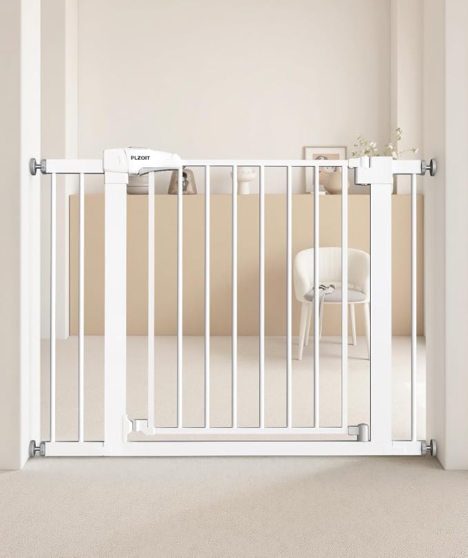 Baby Gate for Stairs, 29.5-40.5" Dog Gate for Doorways, Walk Thru Auto Close by PLZOIT-Baby