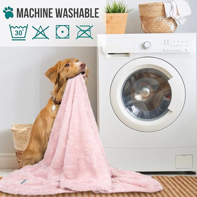 PetAmi Dog Blanket for Large Medium Dogs Pink, Fluffy Soft Puppy Blanket - Image 6