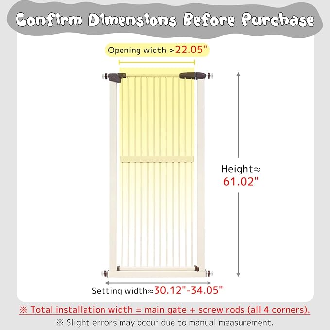 Lumizone Extra Tall Cat Gate 61.02" High Pressure Mounted Extra Wide - Image 2
