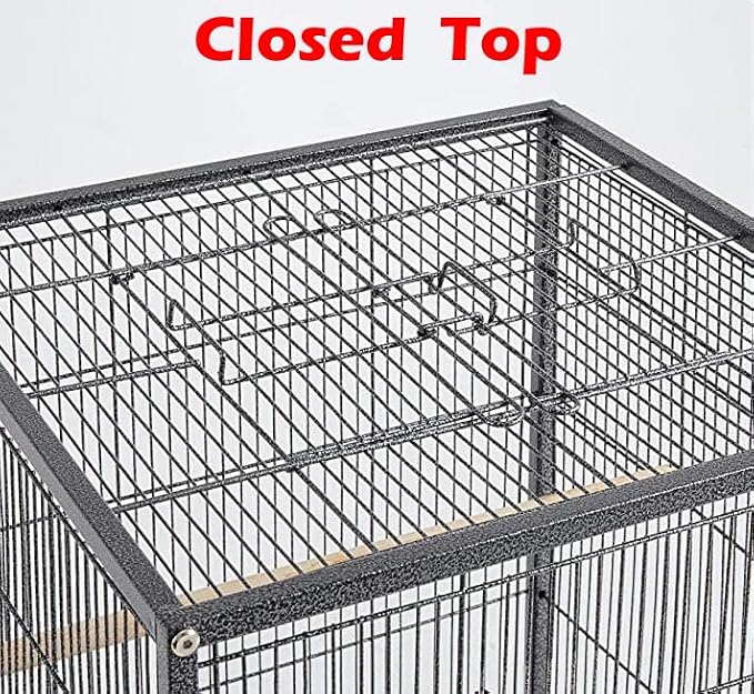 36-Inch Deluxe Sturdy Wrought Iron Bird Flight Open Play Top Cage - Image 4