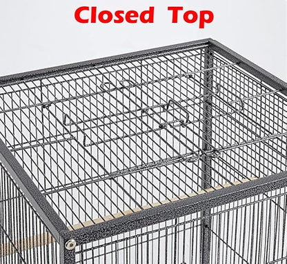 36-Inch Deluxe Sturdy Wrought Iron Bird Flight Open Play Top Cage - Image 4