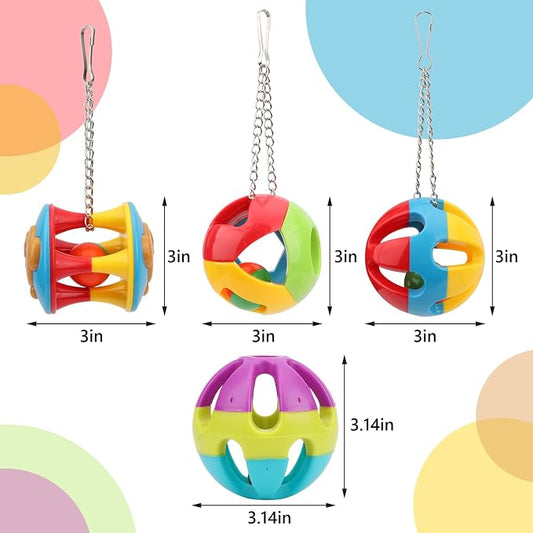 Hypeety Pet Parrot Toy Plastic Colorful Birds Ball - Image 2