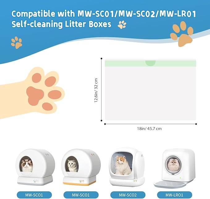 60 Count Cat Litter Box Liners Bag Compatible - Image 2