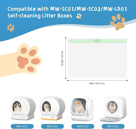 60 Count Cat Litter Box Liners Bag Compatible - Image 2