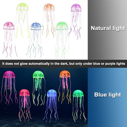 Lpraer 6 Pack Glow Jellyfish Floating Fish Tank Decorations Glowing Effect - Image 3